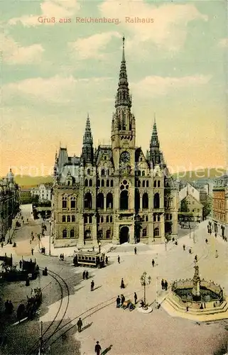 AK / Ansichtskarte Reichenberg_Liberec Rathaus Reichenberg Liberec