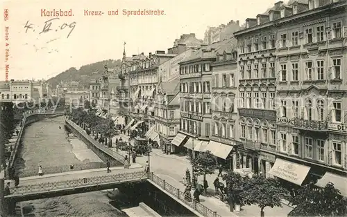 AK / Ansichtskarte Karlsbad_Eger Kreuz Sprudelstrasse  Karlsbad_Eger