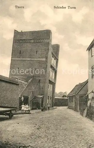 AK / Ansichtskarte Thorn_Westpreussen Schiefer Turm Thorn_Westpreussen