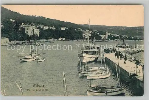 AK / Ansichtskarte Abbazia_Istrien Hafen Mole Abbazia_Istrien