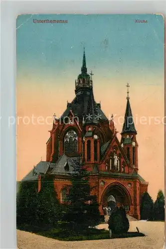 AK / Ansichtskarte Sudetenland_Region Unterthemenau Kirche Sudetenland_Region