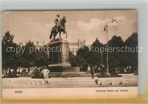 AK / Ansichtskarte Riga_Lettland Denkmal Peter des Grossen Riga_Lettland