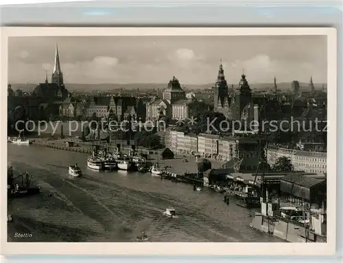 AK / Ansichtskarte Stettin_Pommern Stadtansicht Hafen  Stettin Pommern