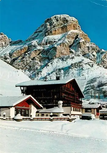 AK / Ansichtskarte Colfosco Hotel Cappella verso Sass Songher Val Badia Dolomiti Hochabteital Dolomiten Colfosco