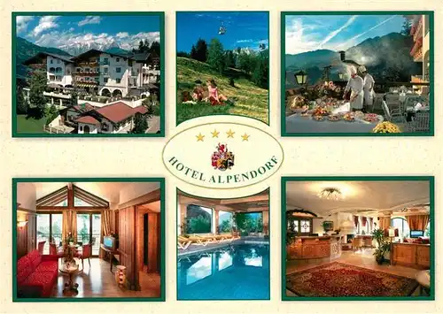AK / Ansichtskarte Sankt_Johann_Pongau Hotel Alpendorf Foyer Hallenbad Grill Bergwiese Bergbahn Alpen Sankt_Johann_Pongau