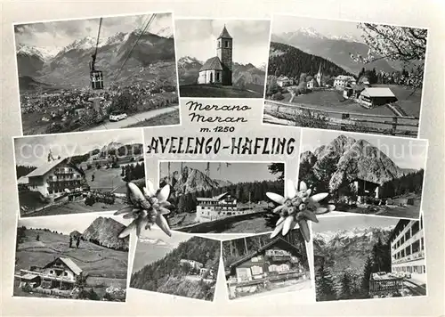 AK / Ansichtskarte Avelengo Bergbahn Kirche Teilansichten Alpenpanorama Avelengo