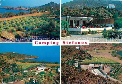 AK / Ansichtskarte Patmos_Sporaden_Dodekanes Camping Stefanos Bistro Landschaftspanorama Meerblick Patmos_Sporaden_Dodekanes