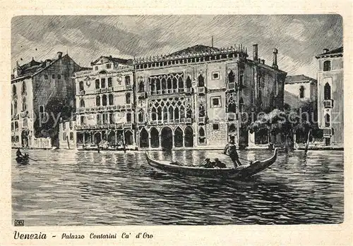 AK / Ansichtskarte Venezia_Venedig Palazzo Contarini Ca d Oro Kuenstlerkarte Venezia Venedig