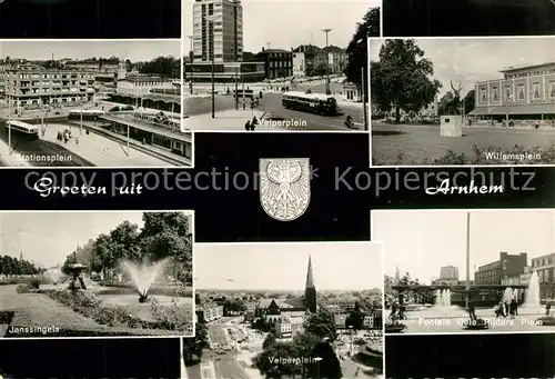AK / Ansichtskarte Arnhem Stationsplein Velperplein Willemsplein Janssingels Fontein Gele Rijders Plein Arnhem