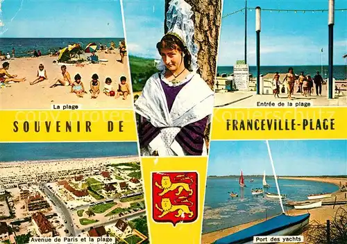 AK / Ansichtskarte Franceville Plage Plage Port des yachts Costumes Avenue de Paris vue aerienne Franceville Plage