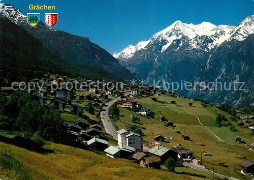 AK / Ansichtskarte Graechen_VS mit Matterhorn Weisshorn Brunegghorn Bishorn Graechen_VS