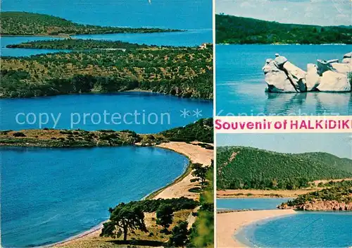 AK / Ansichtskarte Halkidiki_Chalkidiki Fliegeraufnahme Strand Felsen Halkidiki Chalkidiki