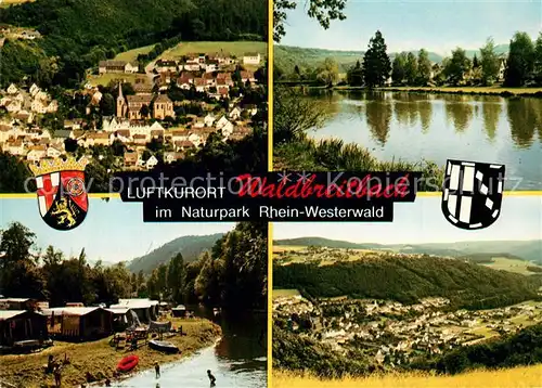 AK / Ansichtskarte Waldbreitbach_Wied Fliegeraufnahme Camping Naturpark Rhein Westerwald Waldbreitbach Wied