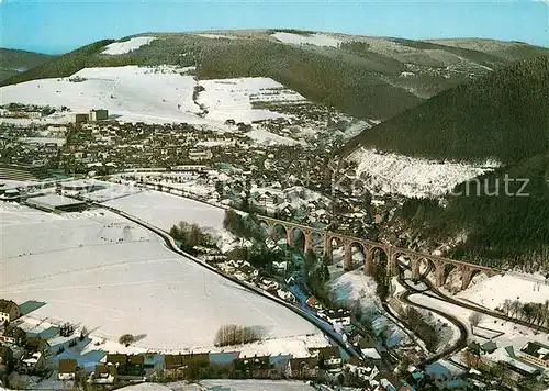 AK / Ansichtskarte Willingen_Sauerland Fliegeraufnahme mit Viadukt Willingen_Sauerland