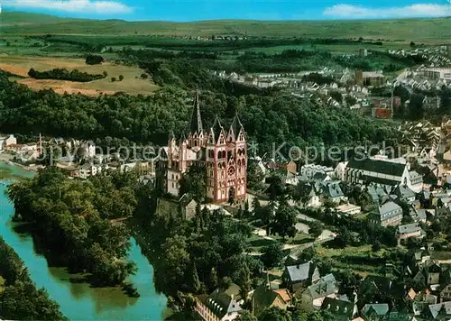 AK / Ansichtskarte Limburg_Lahn Fliegeraufnahme mit Dom und Lahn Limburg_Lahn