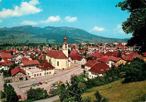 AK / Ansichtskarte Sonthofen_Oberallgaeu Blick vom Kalvarienberg zur St. Michaelskirche Sonthofen Oberallgaeu