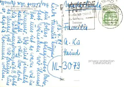 AK / Ansichtskarte Sonthofen_Oberallgaeu Blick vom Kalvarienberg zur St. Michaelskirche Sonthofen Oberallgaeu