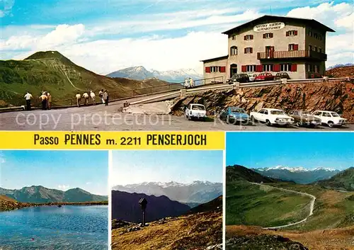 AK / Ansichtskarte Penserjoch_Suedtirol Passo Pennes Berggasthof Bergsee Alpenpanorama Bergwandern Penserjoch Suedtirol