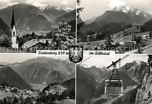 AK / Ansichtskarte Finkenberg_Tirol Ortsmotiv mit Kirche Alpenpanorama Bergbahn Finkenberg Tirol