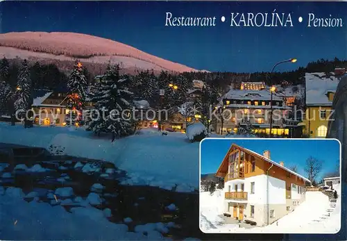 AK / Ansichtskarte Spindleruv_Mlyn_Spindlermuehle Pension Restaurant Karolina Krkonose Riesengebirge Spindleruv_Mlyn
