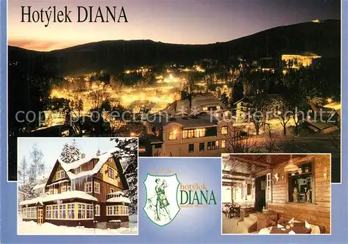 AK / Ansichtskarte Spindleruv_Mlyn_Spindlermuehle Hotylek Diana Ortsansicht Nachtaufnahme Spindleruv_Mlyn