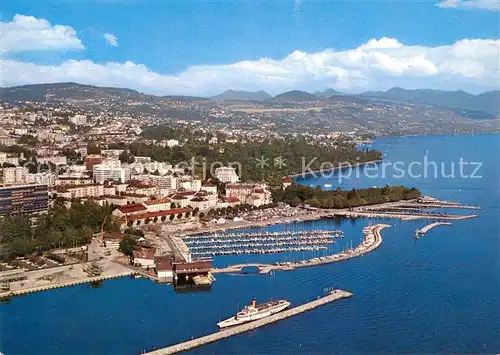 AK / Ansichtskarte Lausanne_Ouchy Lac Leman Genfersee Fliegeraufnahme Lausanne Ouchy