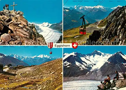 AK / Ansichtskarte Fiesch Eggishorn Jungfraugebiet Kuehboden Walliser Alpen Aletschhorn Fiesch