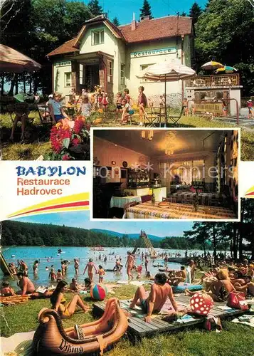 AK / Ansichtskarte Babylon_Babilon Restaurace Jednoty Hadrovec Badestrand Babylon Babilon