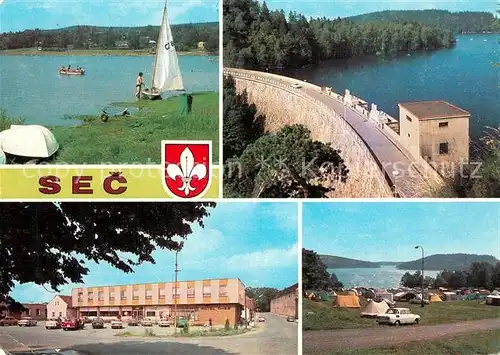 AK / Ansichtskarte Sec Ustupky chatova oblast Prehradni hraz Hotel Oheb Autokempink Sec