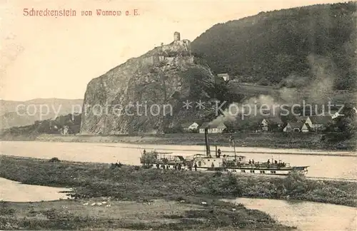 AK / Ansichtskarte Wannow Burg Schreckenstein Dampfer Koenigstein Wannow