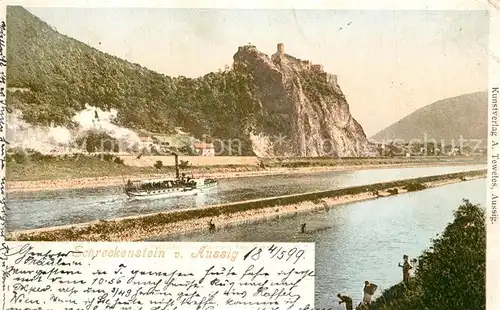 AK / Ansichtskarte Aussig_Tschechien Schreckenstein Dampfer  Aussig Tschechien