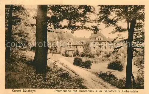 AK / Ansichtskarte Suelzhayn Promenade Sanatorium Hohenstein Suelzhayn