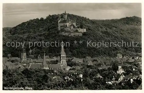 AK / Ansichtskarte Wernigerode_Harz Panorama Schloss Wernigerode Harz