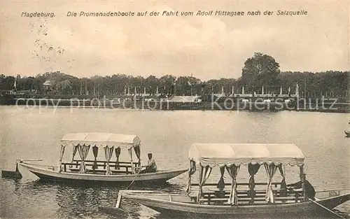 AK / Ansichtskarte Magdeburg Promenadenboote Adolf Mittagsee Magdeburg