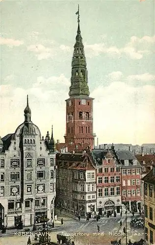 AK / Ansichtskarte Kopenhagen Amagrtorv Nicolai Taarn Kopenhagen