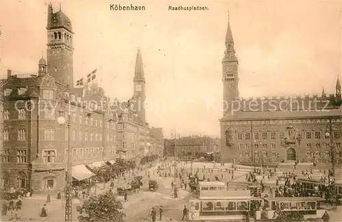 AK / Ansichtskarte Kobenhavn Raadhuspladsen Kobenhavn