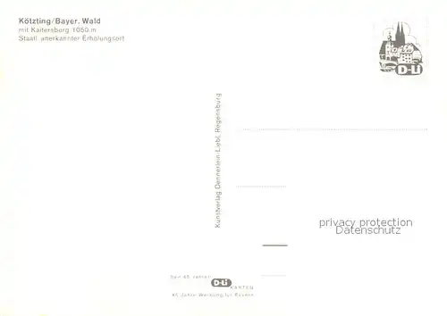 AK / Ansichtskarte Koetzting Panorama mit Kaitersberg Koetzting