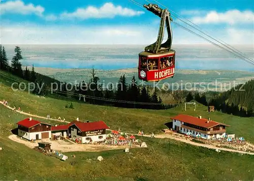 AK / Ansichtskarte Bruendlingalm am Hochfelln mit Seilbahn und Chiemseeblick Bruendlingalm