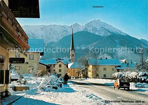 AK / Ansichtskarte Bergen_Chiemgau Ortspartie mit Hochfelln Bergen Chiemgau