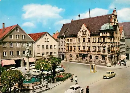 AK / Ansichtskarte Mindelheim Marienplatz am Rathaus Mindelheim