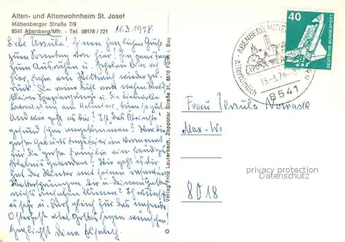 AK / Ansichtskarte Abenberg Altenwohnheim St Josef Abenberg