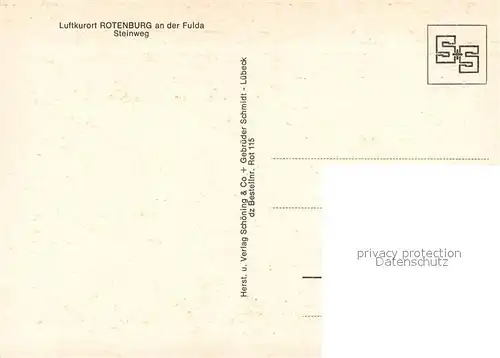 AK / Ansichtskarte Rotenburg_Fulda Steinweg Rotenburg Fulda