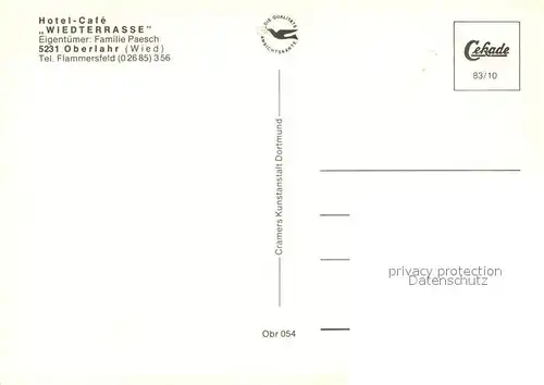 AK / Ansichtskarte Oberlahr_Westerwald Hotel Cafe Wiedterrasse Kirche Oberlahr_Westerwald