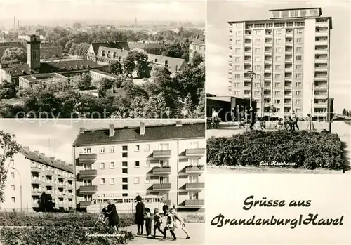 AK / Ansichtskarte Brandenburg_Havel Panorama Hochhaus Neubausiedlung Brandenburg Havel