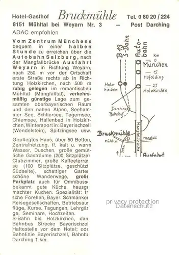 AK / Ansichtskarte Muehltal_Mangfalltal Hotel Gasthof Bruckmuehle Muehltal Mangfalltal