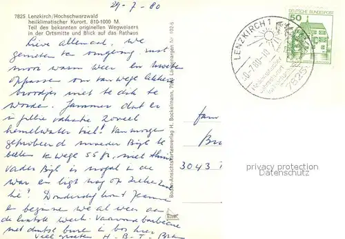 AK / Ansichtskarte Lenzkirch Origineller Wegweiser Ortsmitte Rathaus Lenzkirch