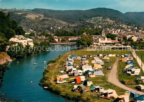 AK / Ansichtskarte Nassau_Bad Lahnpartie mit Campingplatz und Schwimmbad Fliegeraufnahme Nassau_Bad