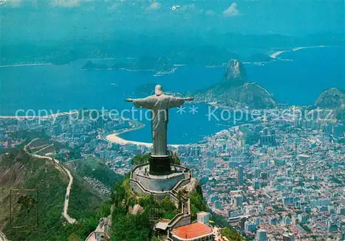 AK / Ansichtskarte Rio_de_Janeiro Fliegeraufnahme Christ Redeemer Rio_de_Janeiro