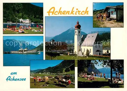 AK / Ansichtskarte Achenkirch Kirche Achensee Badestelle Achenkirch