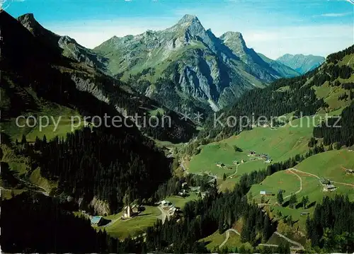 AK / Ansichtskarte Schroecken_Vorarlberg Fliegeraufnahme mit Rothorn Schadonapass Hohe Kuenzel Kanisfluh Bregenzerwald Schroecken Vorarlberg